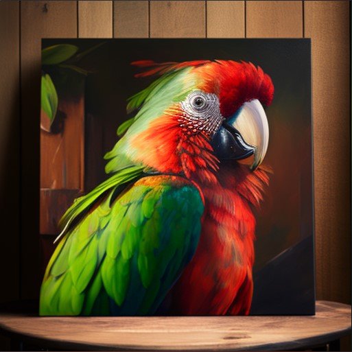 parrot oil painting